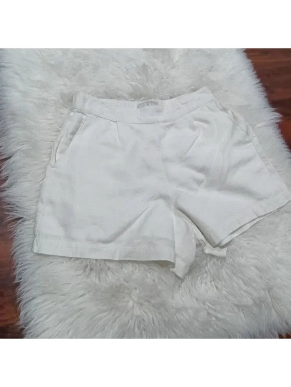 Abercrombie & Fitch White Linen Womens Casual Shorts Size Small - Picture 6 of 11